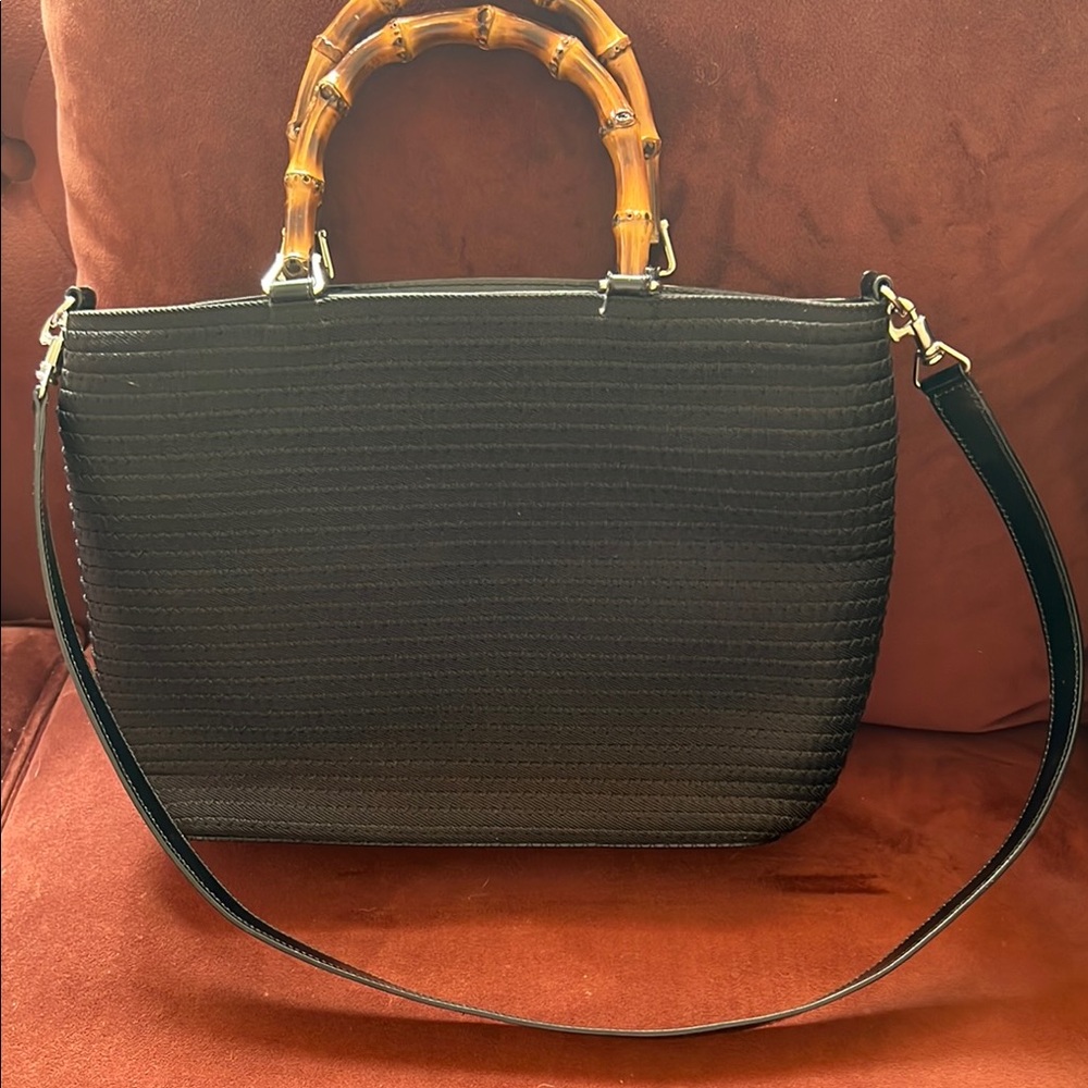 Gucci Black Handbag with Bamboo Handle